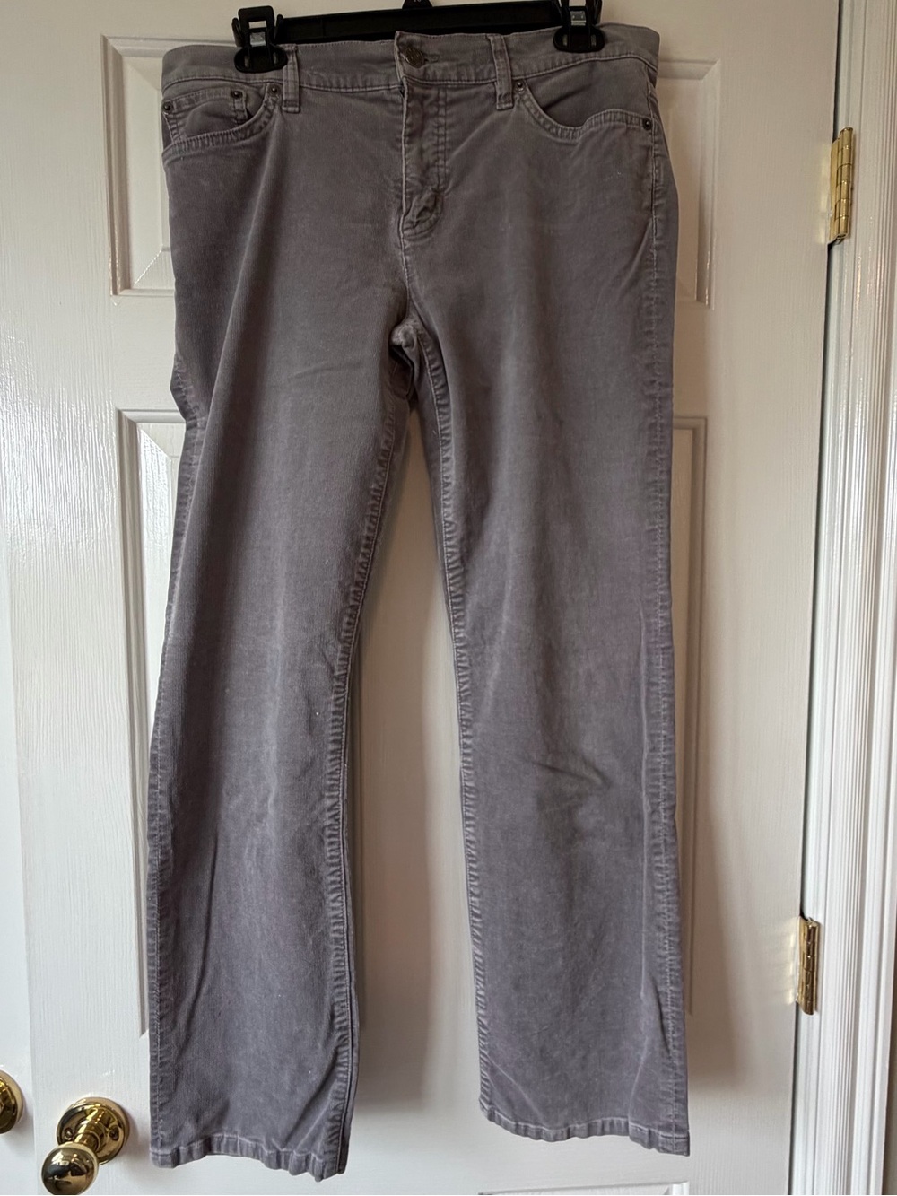 LRL Light Gray Straight-Leg Corduroy Pants